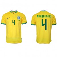 Brasil Marquinhos #4 Fotballklær Hjemmedrakt VM 2022 Kortermet